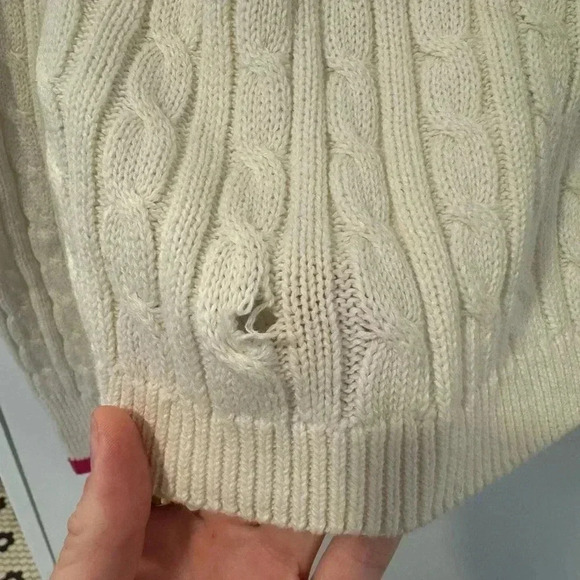 Nicole Miller Cable Knit Polo Long Sleeve - Picture 3 of 4